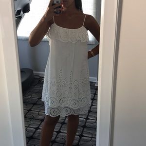 White lace eyelet dress